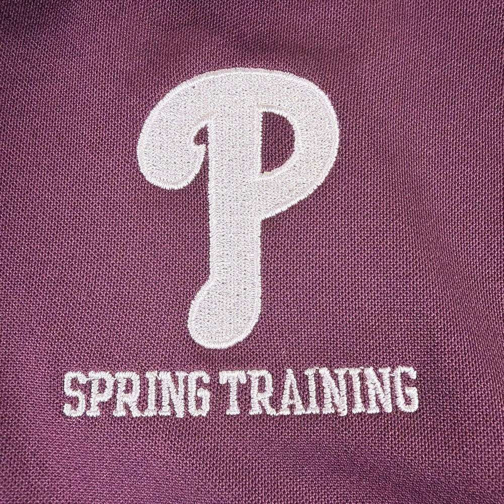 Columbia Golf Polo Men Sz 2XL/2TG Maroon Phillies Spring Training Performance - Picture 5 of 11